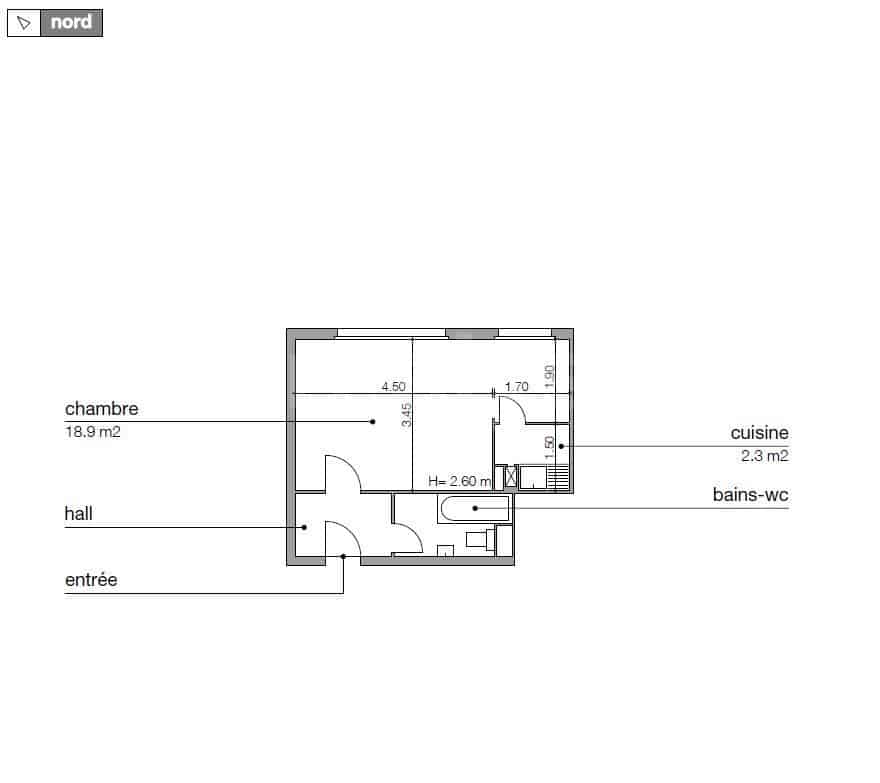 PrivaliaAppartement de 2 pièces d&rsquo;env. 28m2 aux Eaux-Vives